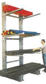 Series-3000-Meco-Omaha-Heavy-Duty-Cantilever-Racking__element67 Series-3000 Meco Omaha Heavy Duty Cantilever Racking holding piping and beams