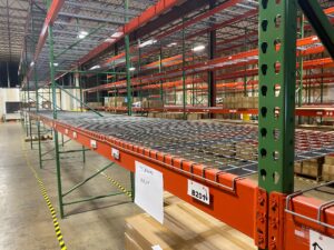 row of teardrop rack - teardrop style pallet rack benefits