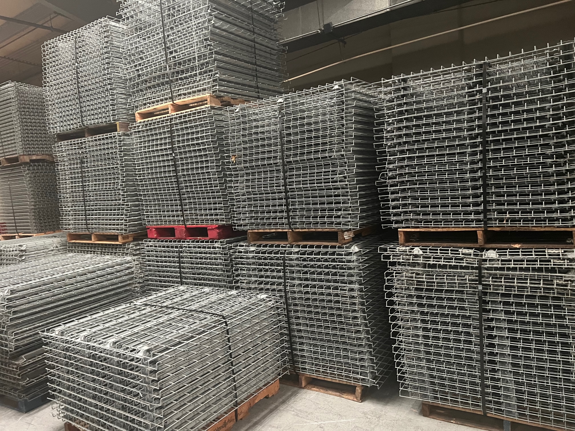 Wire mesh decking in stock in Liberty, NC. Pallet rack wire shelving