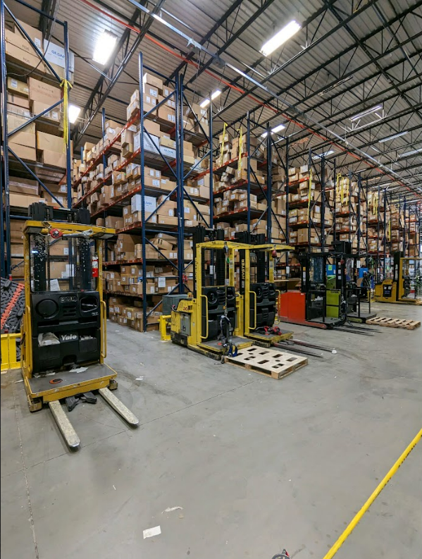 stock products in a warehouse