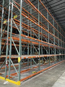 Used warehouse teardrop pallet racking. 26' high x 42'' deep teardrop uprights