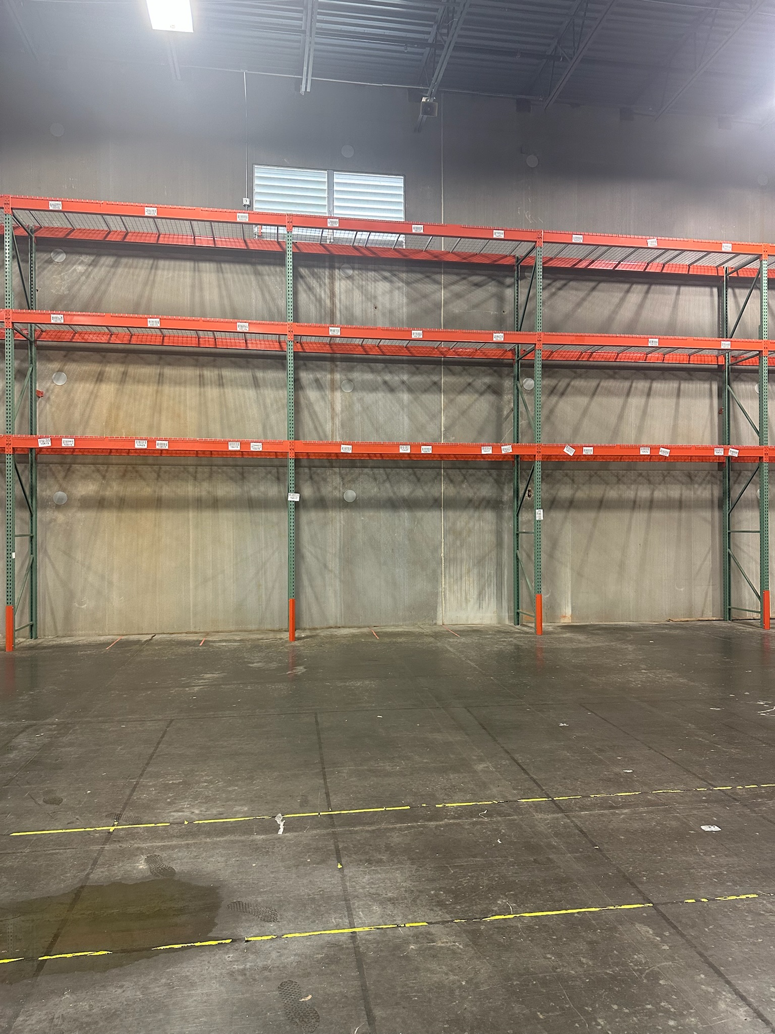 Warehouse pallet racking three shelf levels