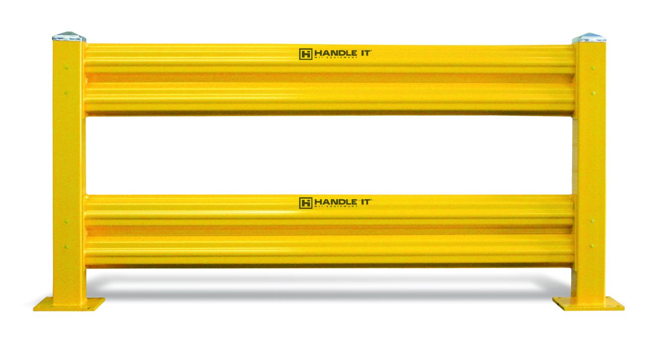 Warehouse Guard Rail, Yellow Guardrail Starter Section