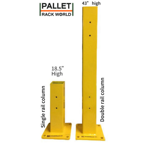 Single Rail and Dual Rail Columns for Warehouse Guardrail