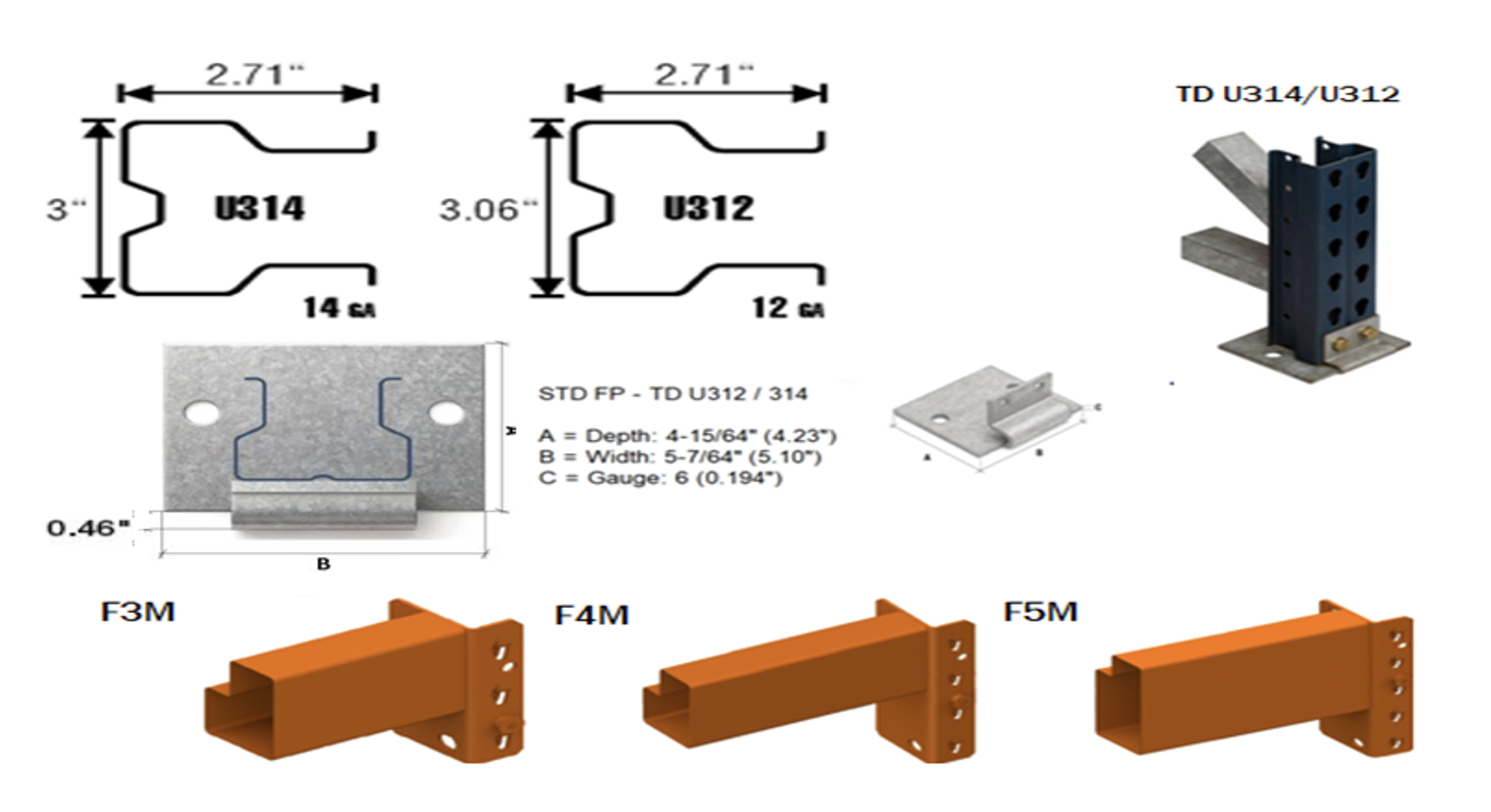 Mecalux Upright post and footplate specs