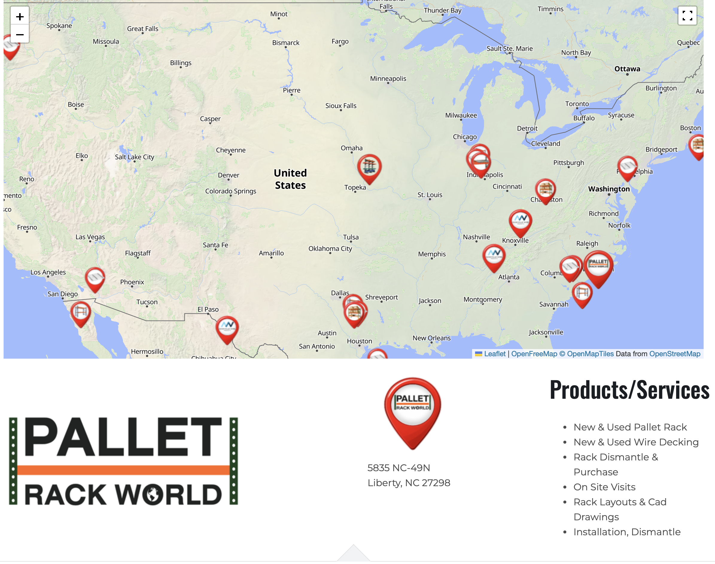 Pallet Rack World Map & Mfg Locations