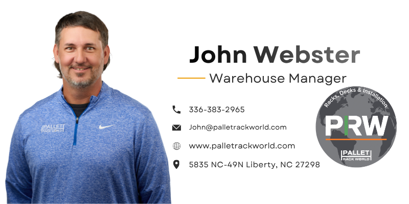 John Webster, Warehouse Manager, Pallet Rack World